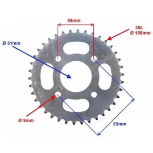 Žvaigždė galinė 420 38T D51mm