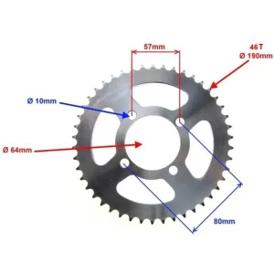 Žvaigždė galinė 428 46T D64mm
