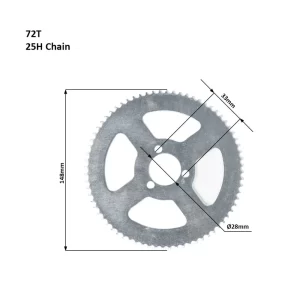 Mini bike rear sprocket 25H 72T