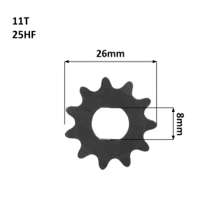 Mini bike electric motor front sprocket 25H 11T